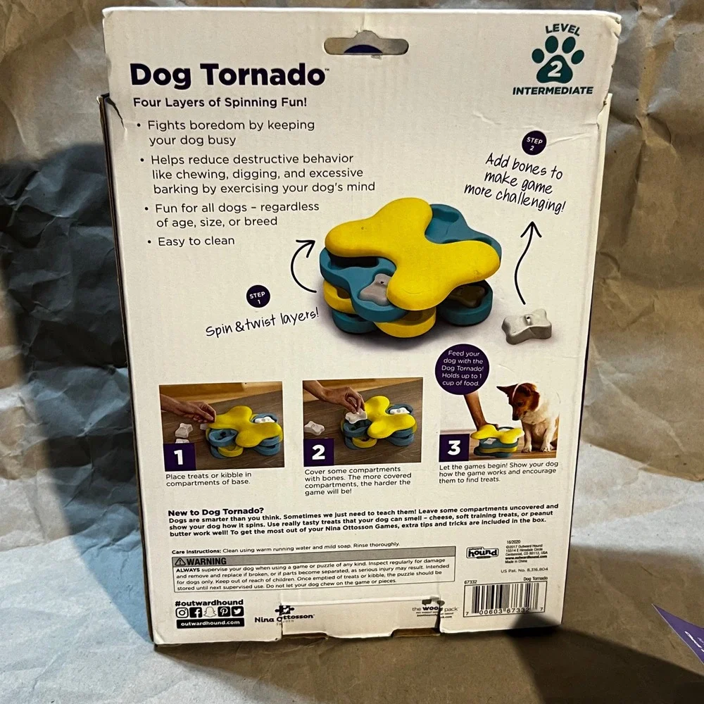 Outward Hound Nina Ottosson Dog Tornado Puzzle Toy Yellow Teal Intermediate Lvl